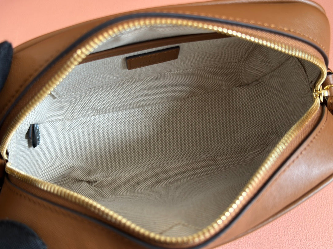 BLONDIE SMALL SHOULDER BAG 21 IN BROWN SMOOTH CALFSKIN