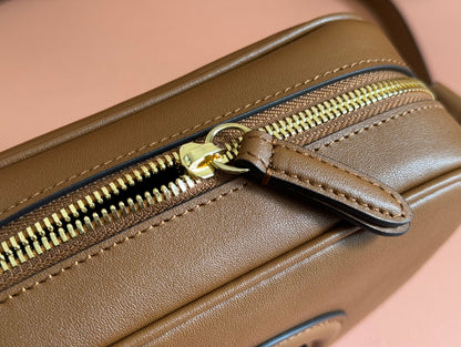 BLONDIE SMALL SHOULDER BAG 21 IN BROWN SMOOTH CALFSKIN