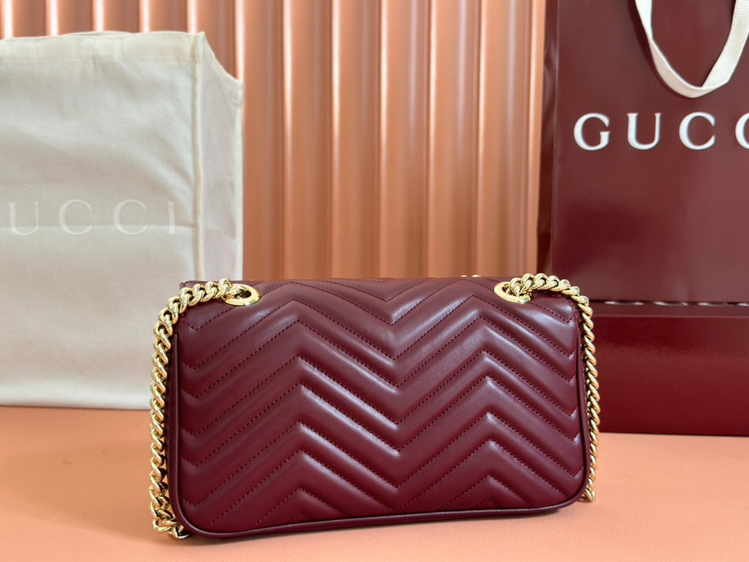 MARMONT MEDIUM SHOUDER BAG 26 IN ROSSO ANCORA RED CALFSKIN