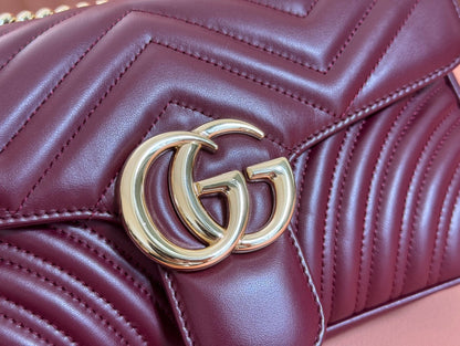 MARMONT MEDIUM SHOUDER BAG 26 IN ROSSO ANCORA RED CALFSKIN