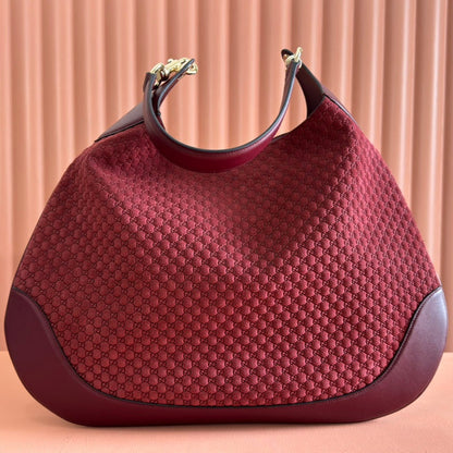 B LARGE SHOULDER BAG 49 IN ROSSO ANCORA RED GG EMBOSSED SUEDE