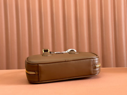 ARCADIE BAG 19 IN TAWNY BROWN SHINY CALFSKIN