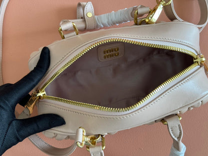 ARCADIE MATELASSÉ BAG 22 IN MISCHKA BEIGE LAMBSKIN