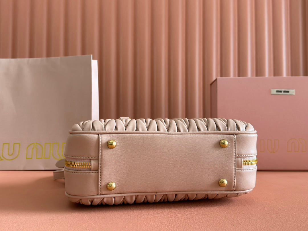 ARCADIE MATELASSÉ BAG 27 IN MISCHKA BEIGE LAMBSKIN