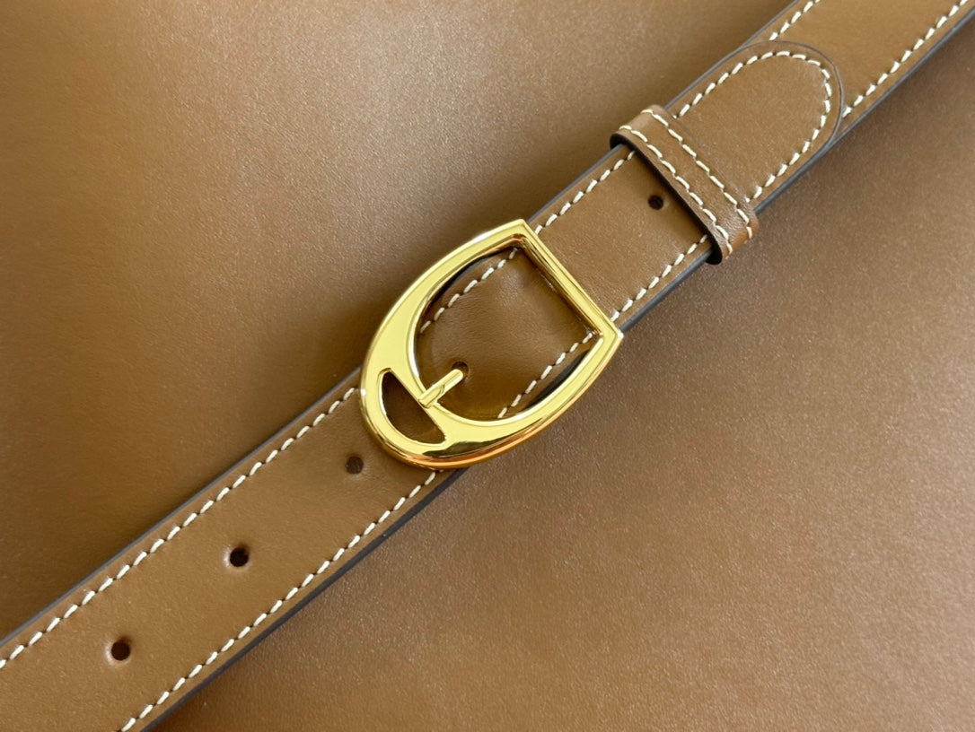 73 MEDIUM BUCKET BAG 27.5 IN BROWN SMOOTH CALFSKIN