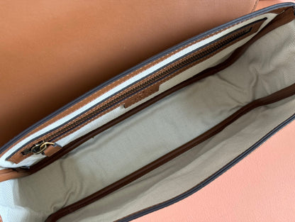 MEDIUM EMBLEM CROSSBODY BAG 29 IN BROWN CALFSKIN