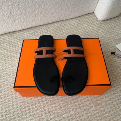 GEORGIA SANDALS BLACK MIX BROWN CALFSKIN