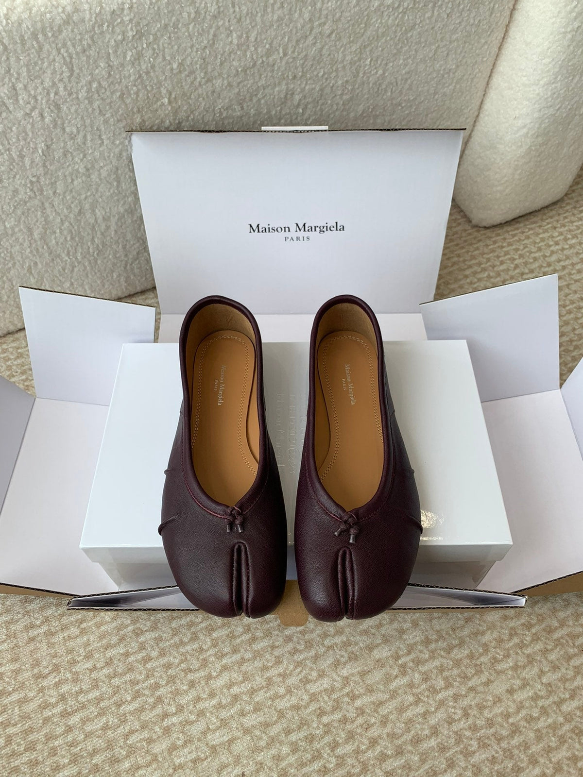 SL TABI BALLERINA FLAT WINE LAMBSKIN