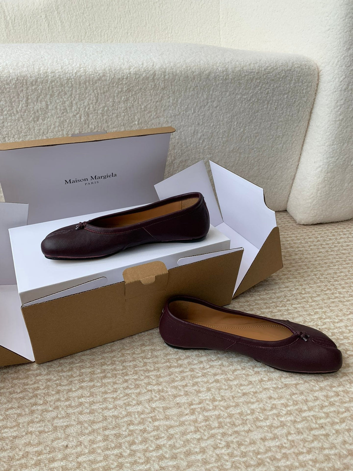 SL TABI BALLERINA FLAT WINE LAMBSKIN
