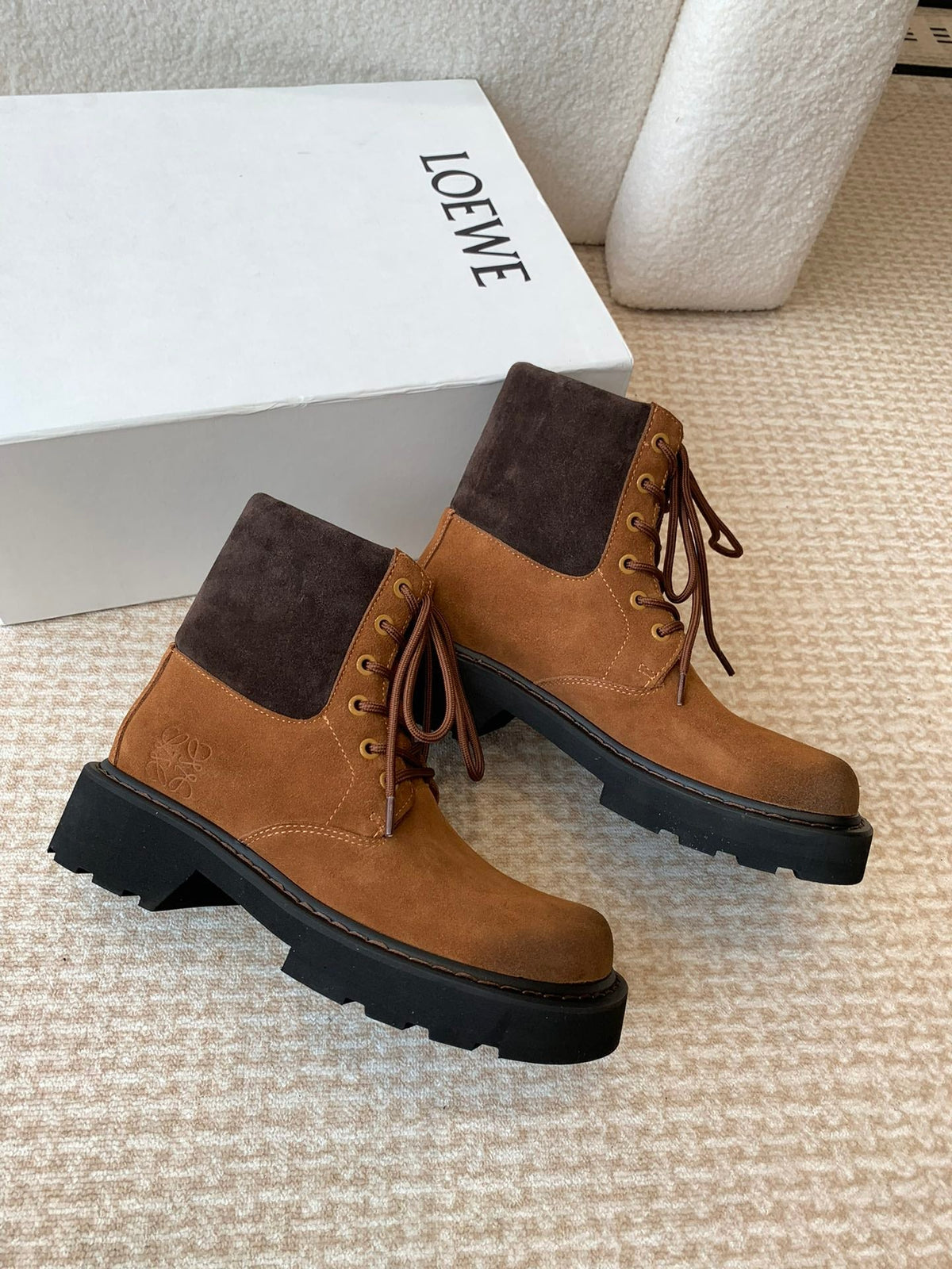 LW SIERRA COMBAT BOOT CARAMEL SUEDE