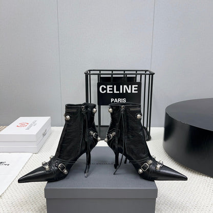 CAGOLE HIGH BOOTS IN BLACK LAMBSKIN