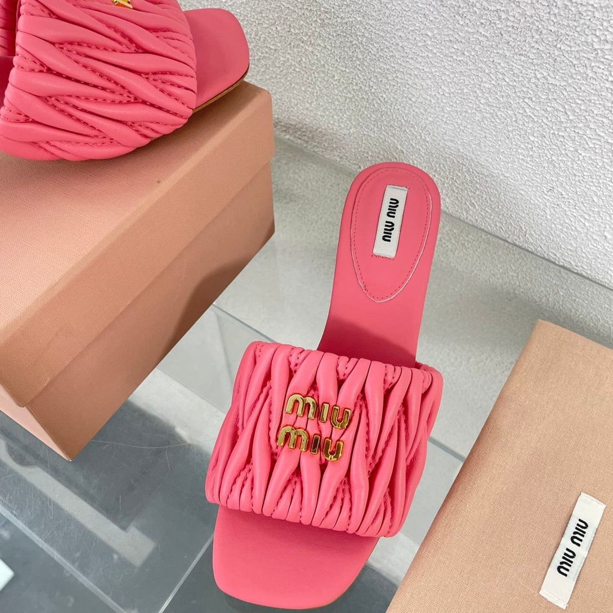 Women's Mid - Heel Rose Leather