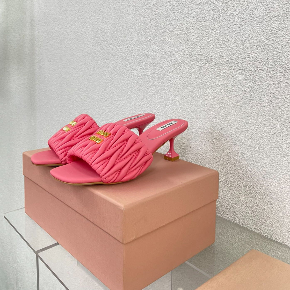 Women's Mid - Heel Rose Leather