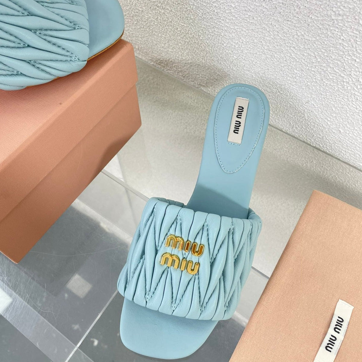 Women's Mid - Heel Baby Blue Leather