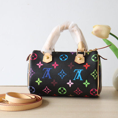 EAST WEST 15 BAG IN BLACK MIX COLORFUL CALFSKIN