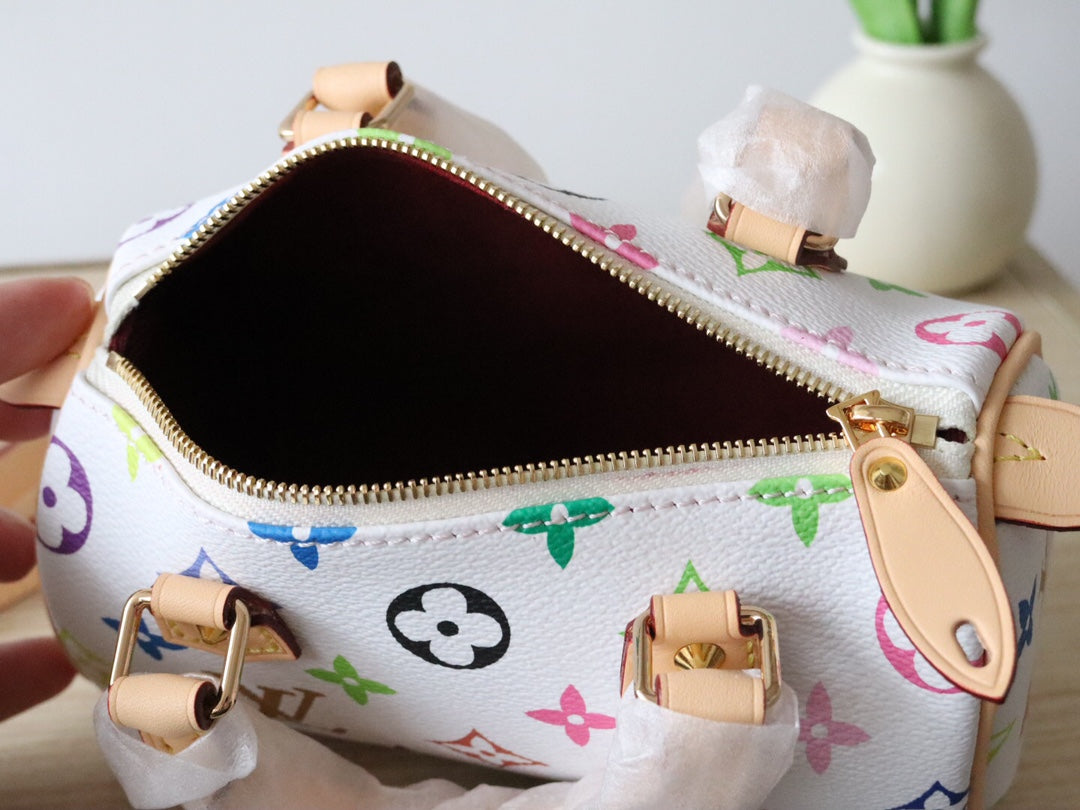 EAST WEST 15 BAG IN WHITE MIX COLORFUL CALFSKIN