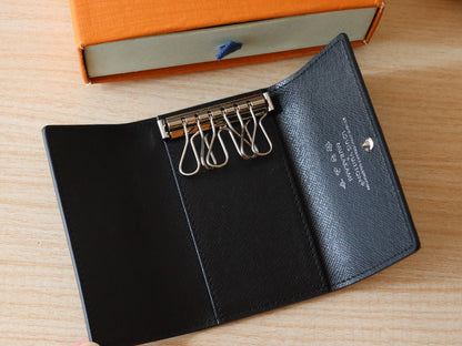 ROSALIE WALLET 12 IN BLACK MIX COLORFUL CALFSKIN