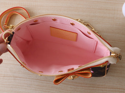 POCHETTE ACCESSOIRES BAG 22 IN SAKURA BROWN MONOGRAM COATED CANVAS