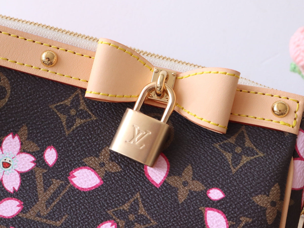 POCHETTE ACCESSOIRES BAG 22 IN SAKURA BROWN MONOGRAM COATED CANVAS