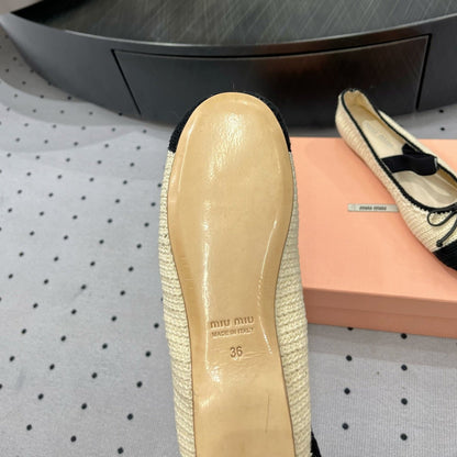 Ballet Flats Ivory Fabric