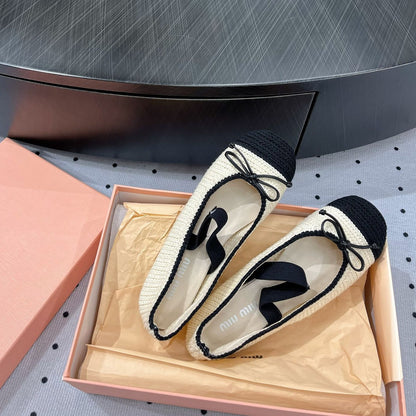 Ballet Flats Ivory Fabric