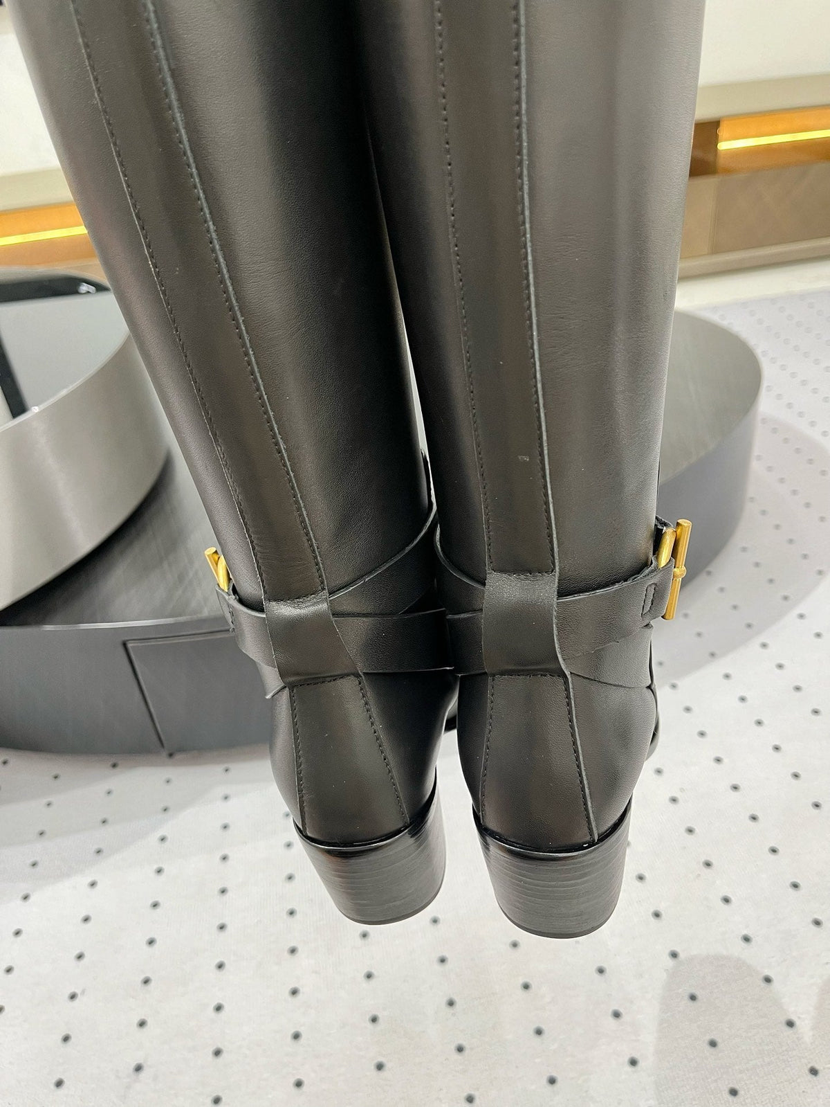 JUSTINE BOOT 6 CM IN BLACK CALFSKIN
