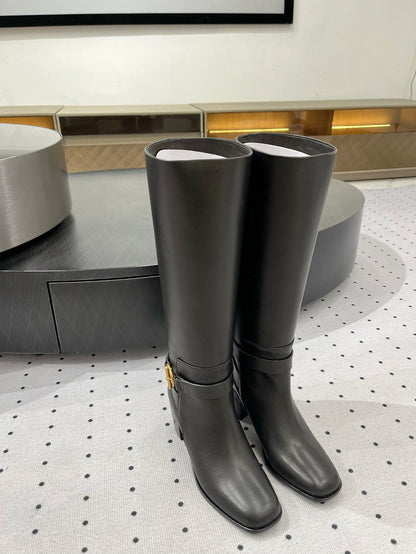 JUSTINE BOOT 6 CM IN BLACK CALFSKIN