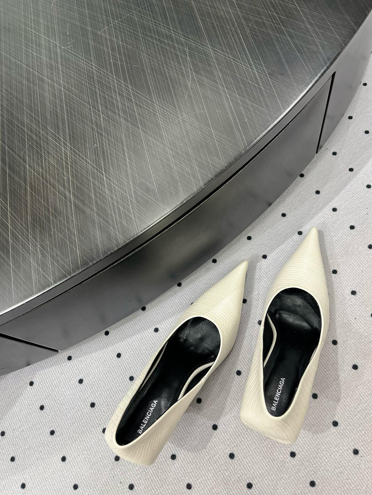 CLASSIC PUMPS 65MM IN CREAM LIZARD PATTERN CALFSKIN