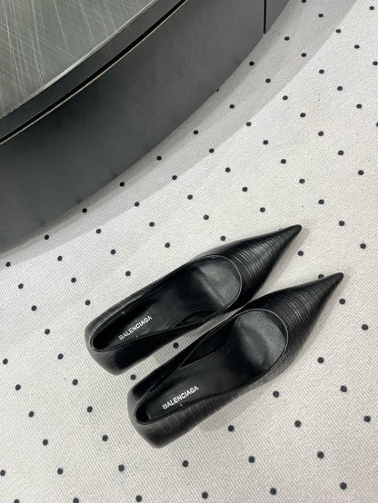 CLASSIC PUMPS 65MM IN BLACK LIZARD PATTERN CALFSKIN
