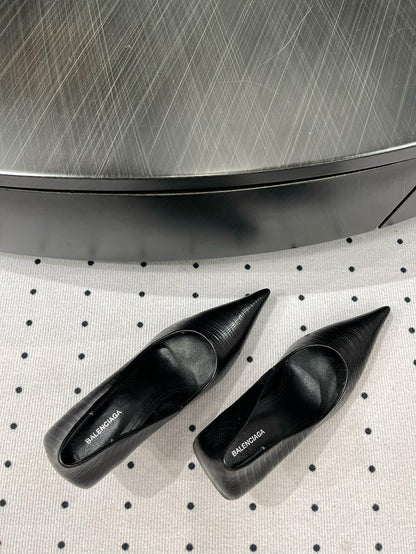 CLASSIC PUMPS 65MM IN BLACK LIZARD PATTERN CALFSKIN