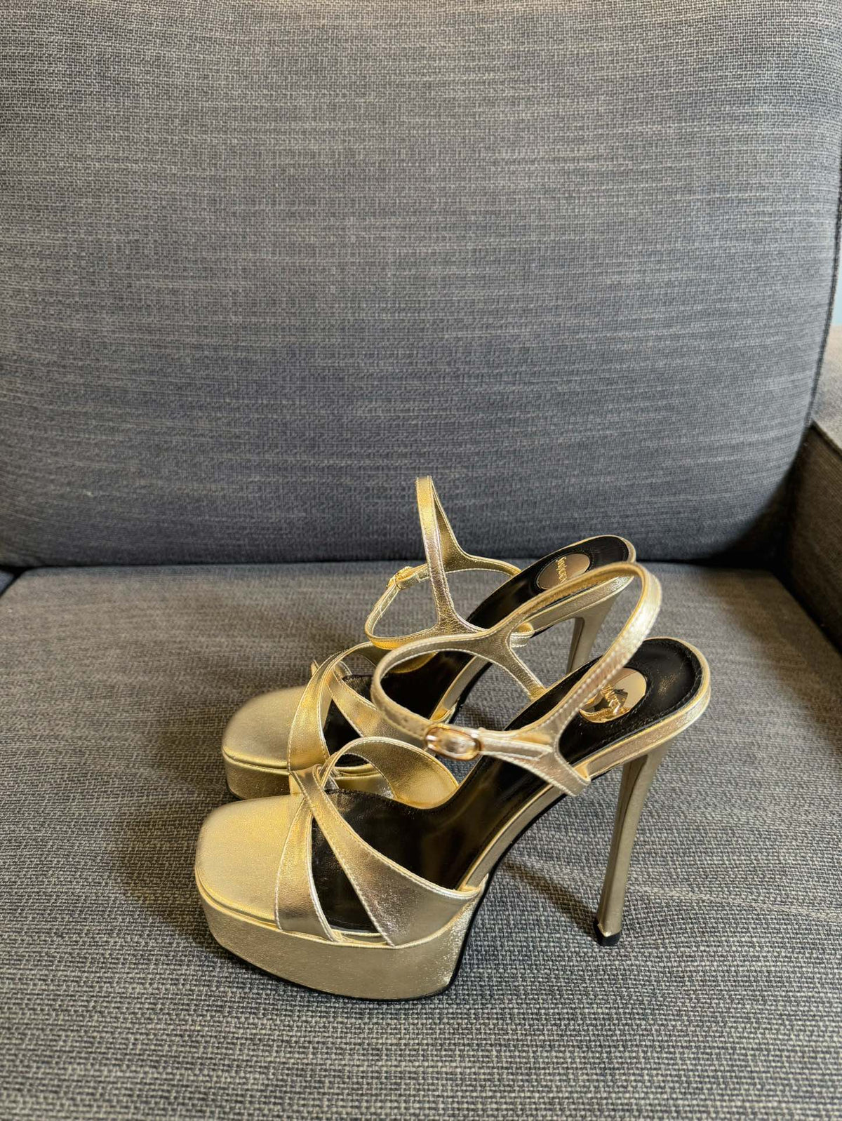 DEBBIE PLATFORM SANDALS IN GOLD METALLIC SMOOTH LAMBSKIN
