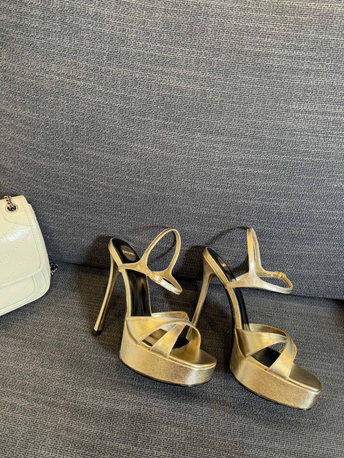DEBBIE PLATFORM SANDALS IN GOLD METALLIC SMOOTH LAMBSKIN