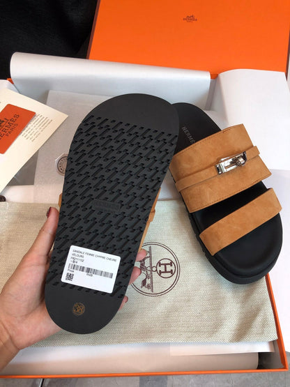 GABRIEL SANDAL MULE IN BRONZE BROWN SUEDE