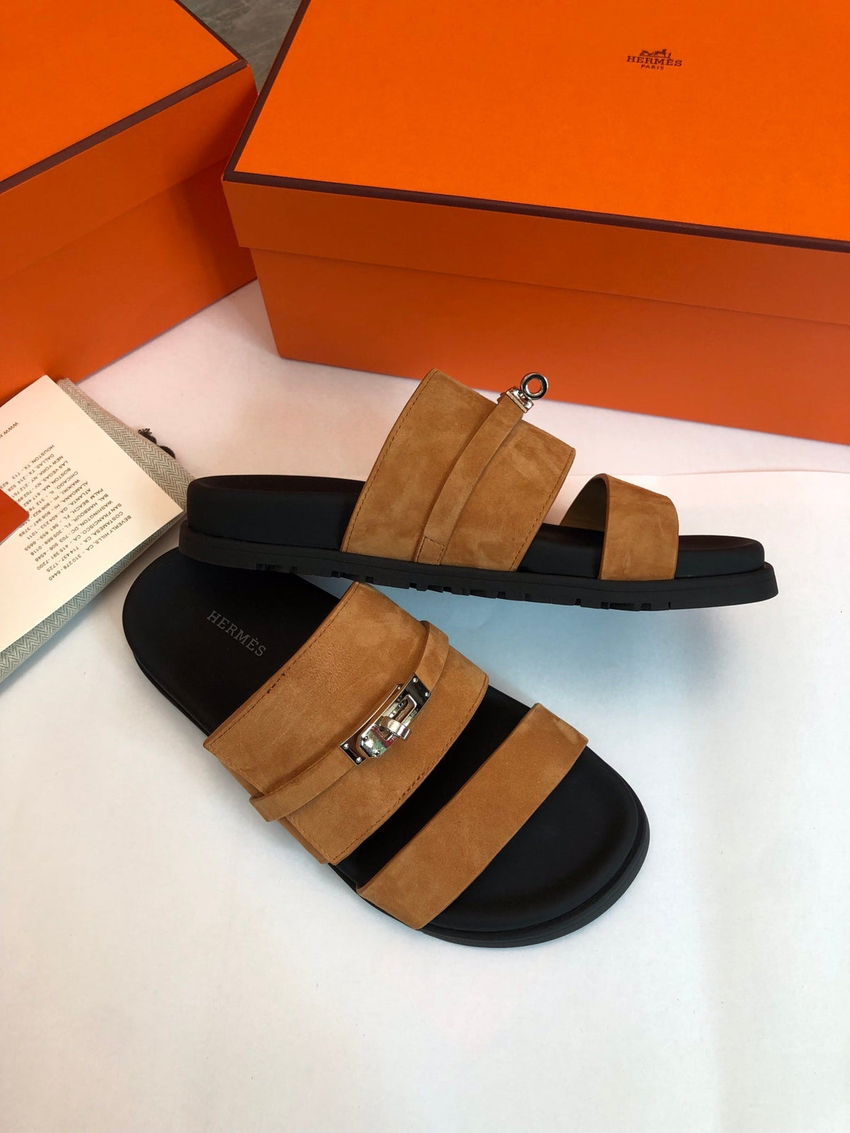 GABRIEL SANDAL MULE IN BRONZE BROWN SUEDE