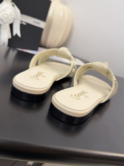LACE MULE 2 CM IN WHITE CREAM LAMBSKIN