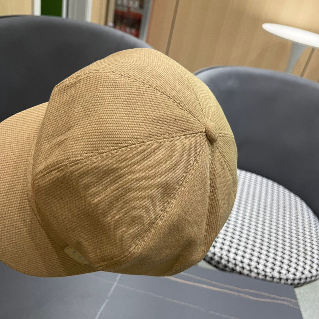 BAKER BOY HAT IN BEIGE YELLOW COTTON 429848