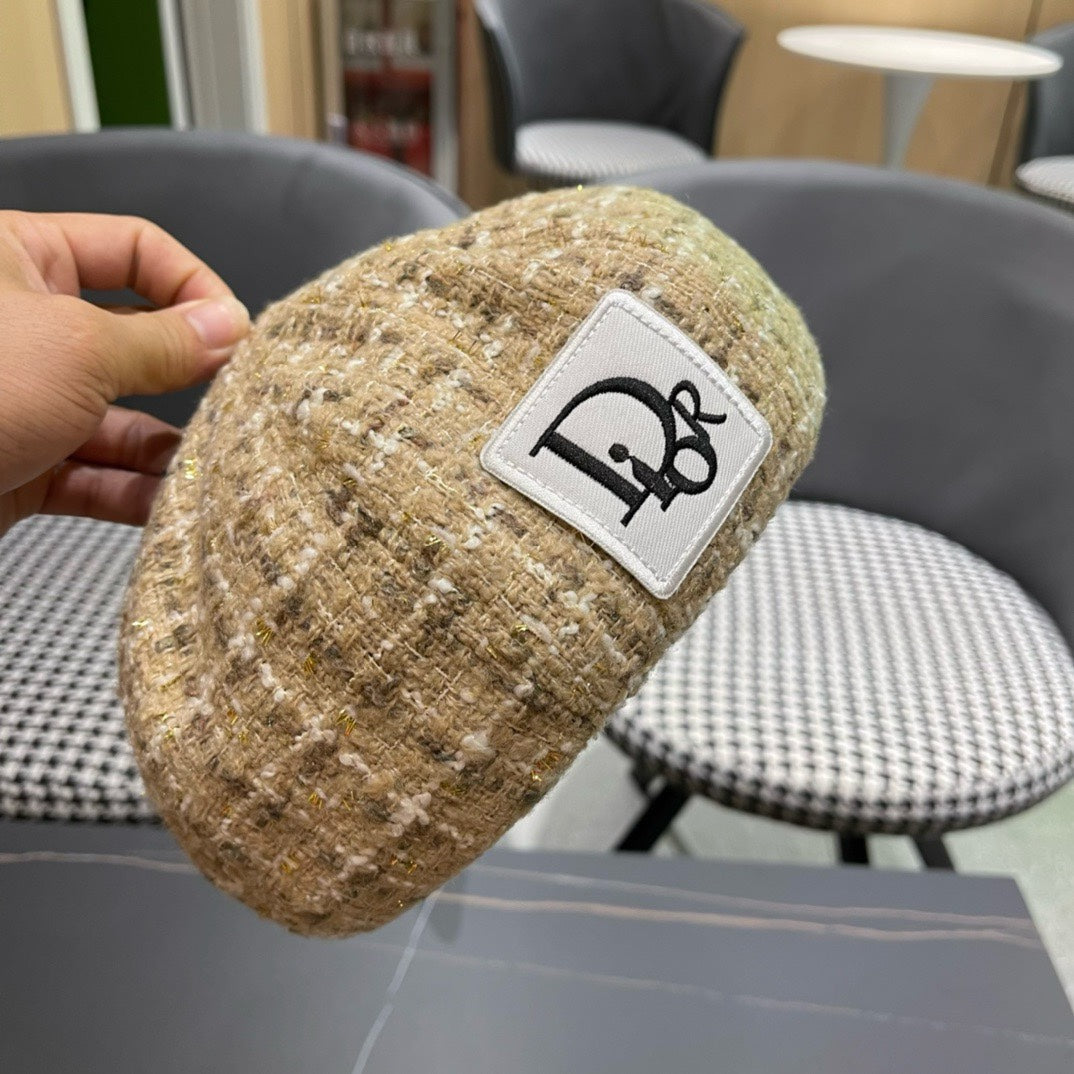 BERET HAT IN PEACH BEIGE TWEED 434679