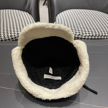 KNITTED TRAPPER HAT IN GRAY WOOL 439525