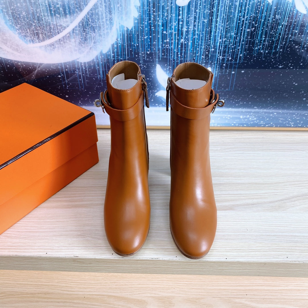 STORY ANKLE BOOT 7 CM IN BRONZE BROWN LAMBSKIN