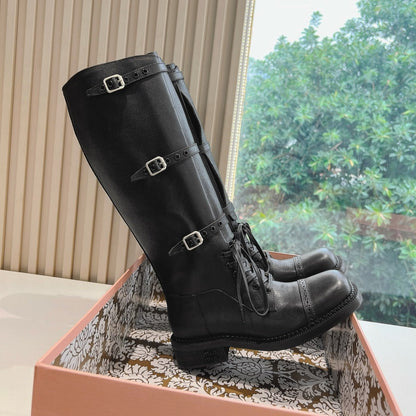 Army Boots Black Color Cowhide