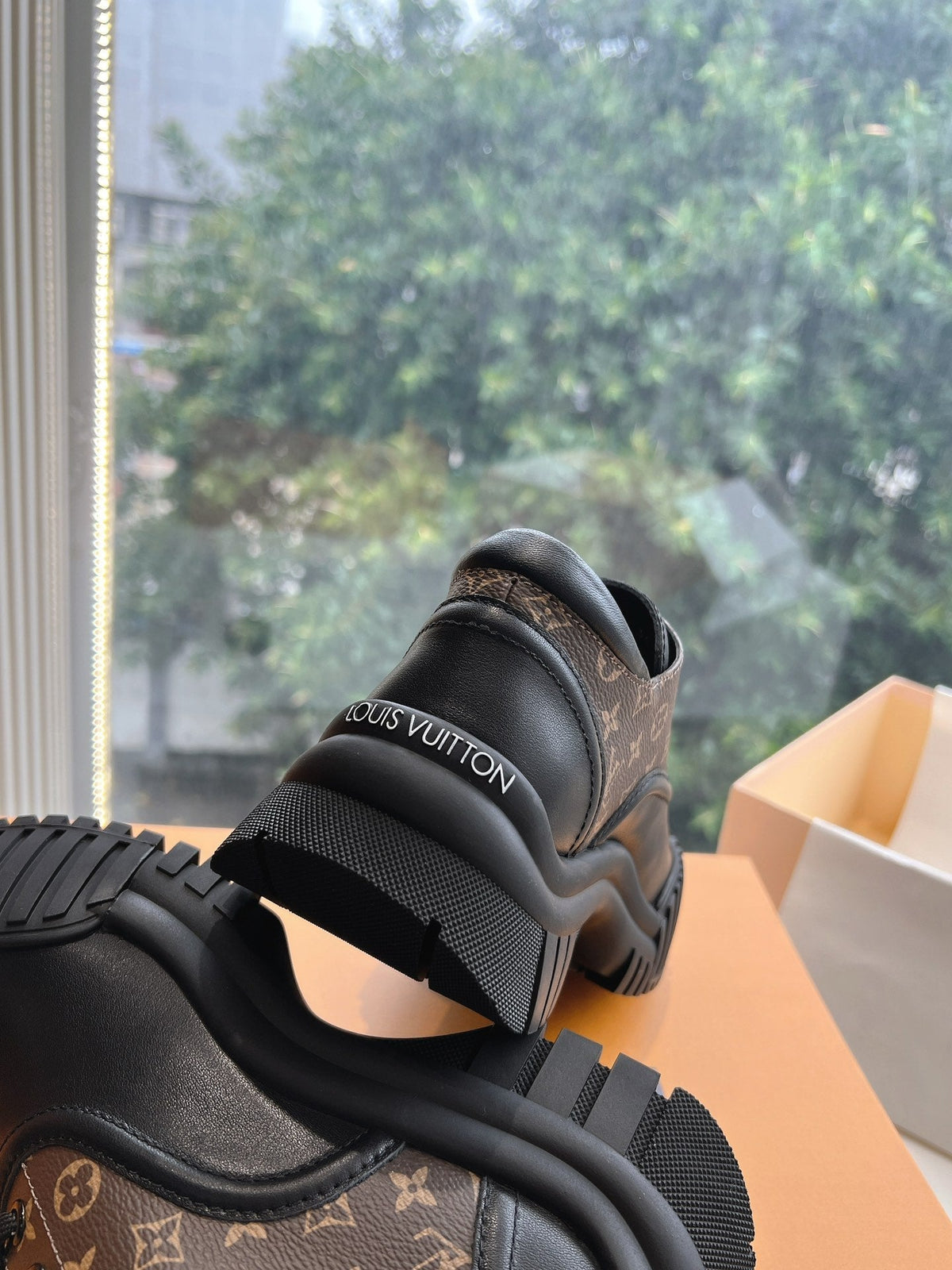 LV ARCHLIGHT SKATE SNEAKER IN BLACK MIX CHOCOLATE BROWN MONOGRAM CALFSKIN