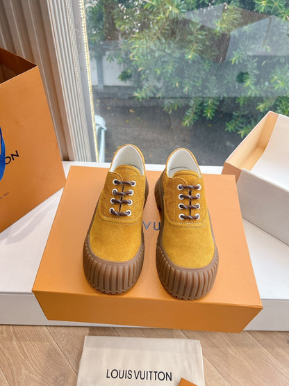 LV ARCHLIGHT SKATE SNEAKER IN HARVEST GOLD EMBOSSED SUEDE