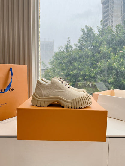 LV ARCHLIGHT SKATE SNEAKER IN PALE BROWN EMBOSSED SUEDE