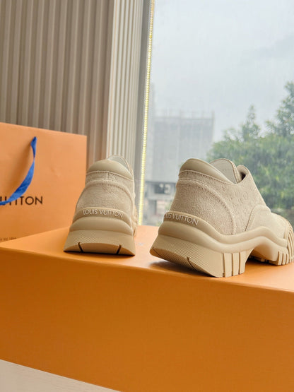 LV ARCHLIGHT SKATE SNEAKER IN PALE BROWN EMBOSSED SUEDE