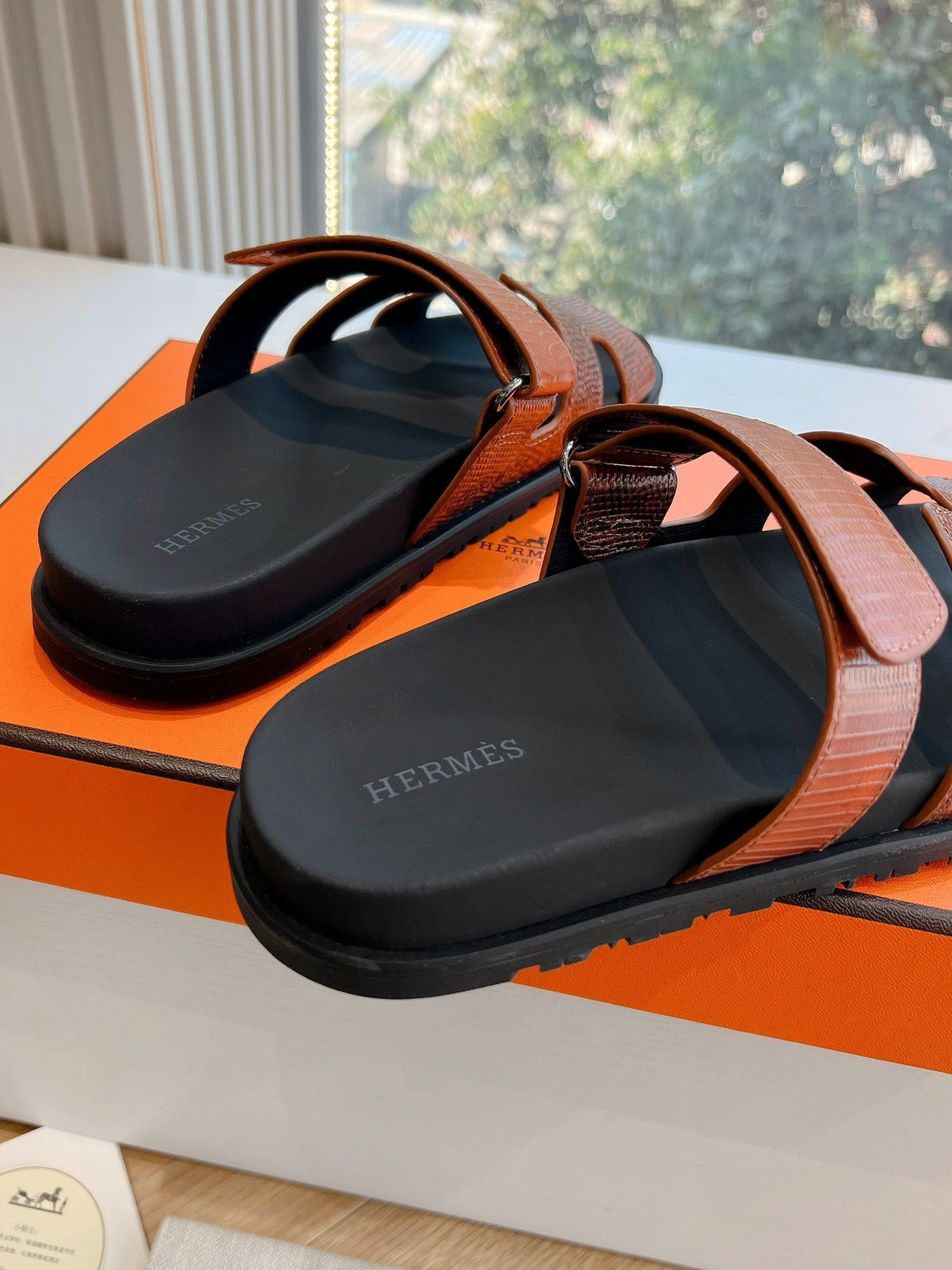 CHYPRE SANDAL IN PECAN BROWN LIZARD SKIN