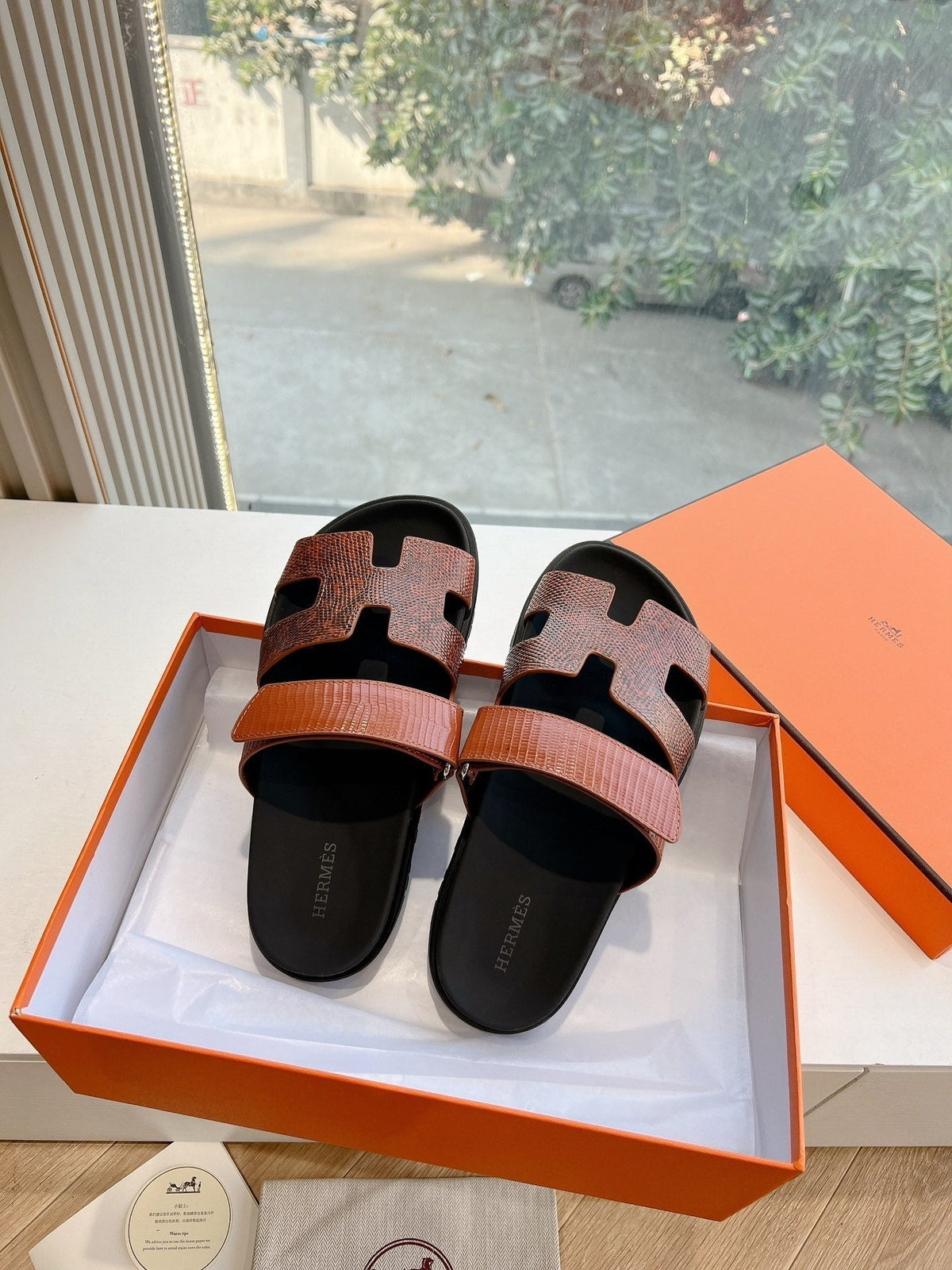 CHYPRE SANDAL IN PECAN BROWN LIZARD SKIN