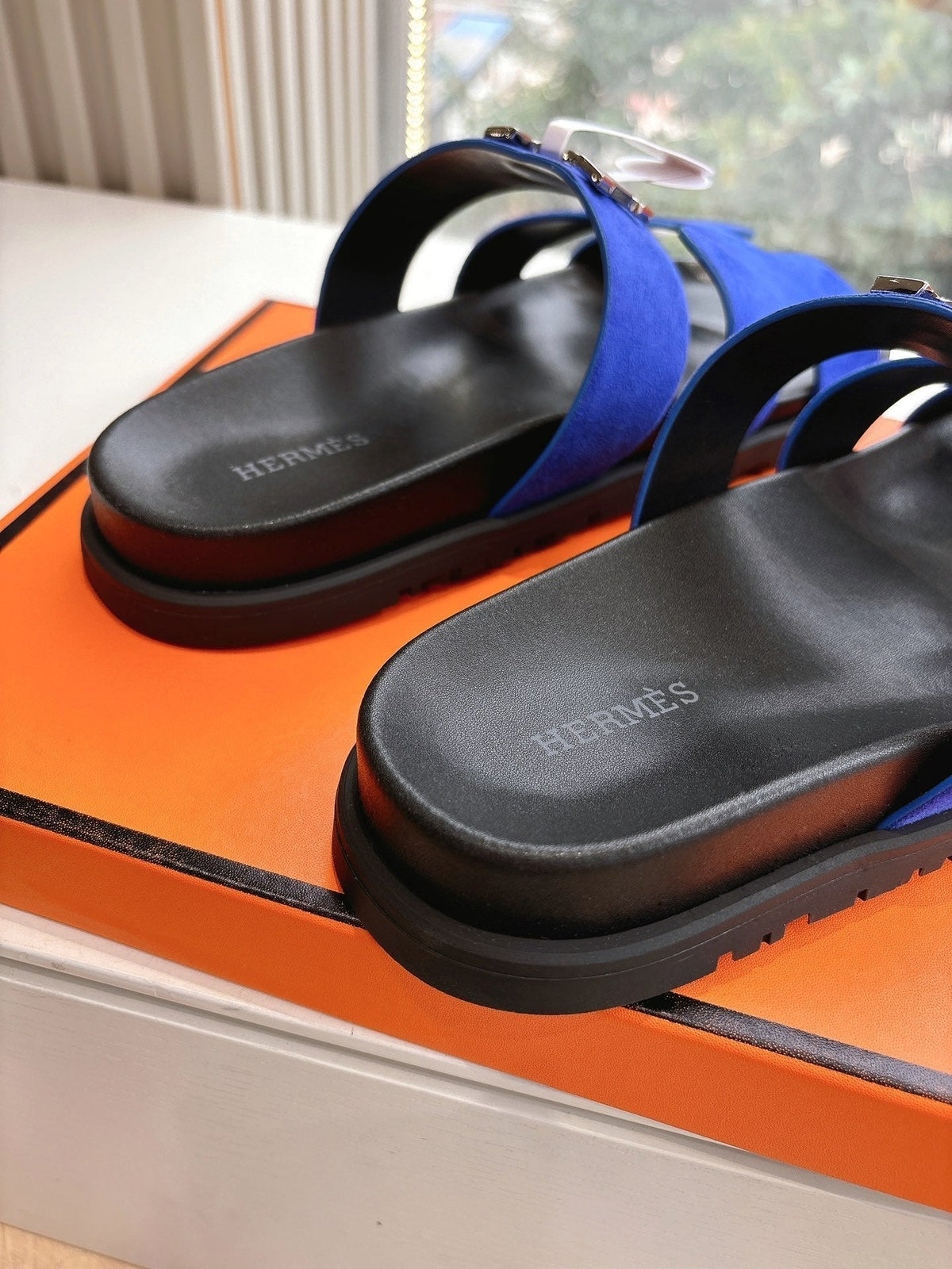 CHYPRE SANDAL IN COBALT BLUE SUEDE
