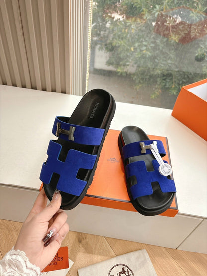 CHYPRE SANDAL IN COBALT BLUE SUEDE