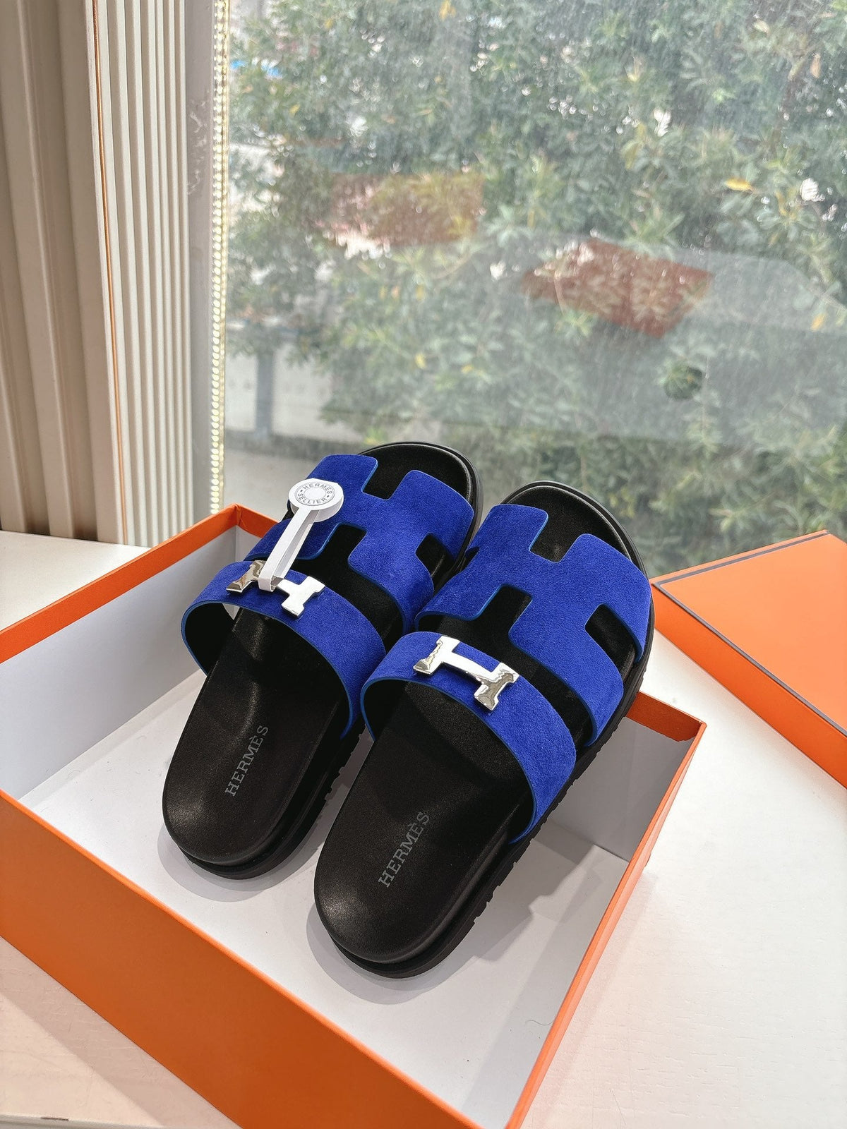 CHYPRE SANDAL IN COBALT BLUE SUEDE