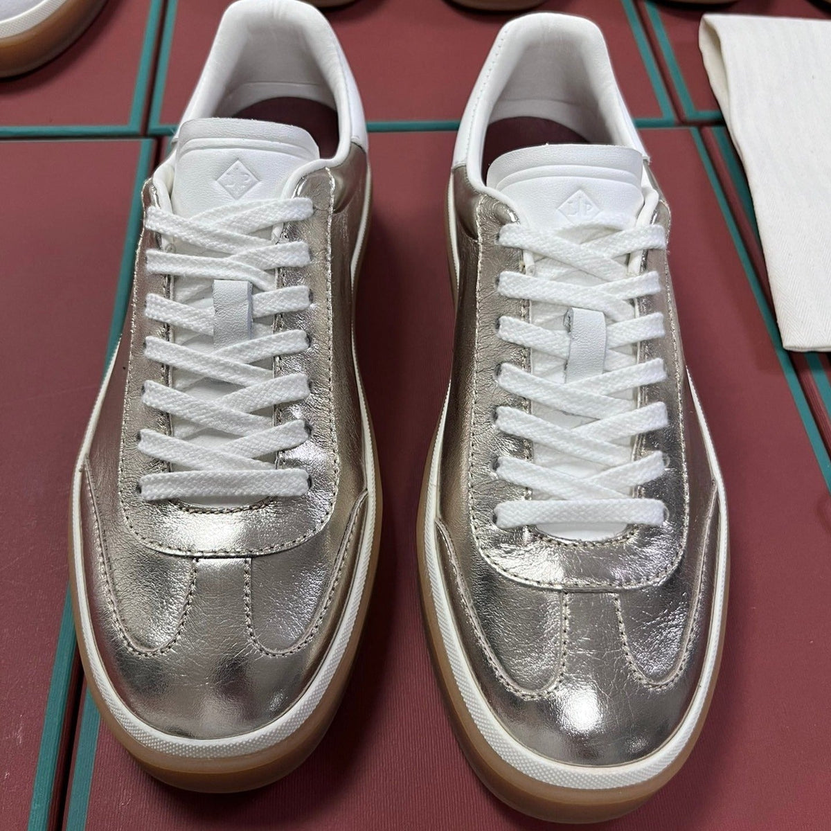 LP TENNIS WALK SNEAKERS SILVER CALFSKIN